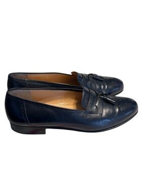 Salvatore Ferragamo Tassel Loafers Size 11.5D Black Leather